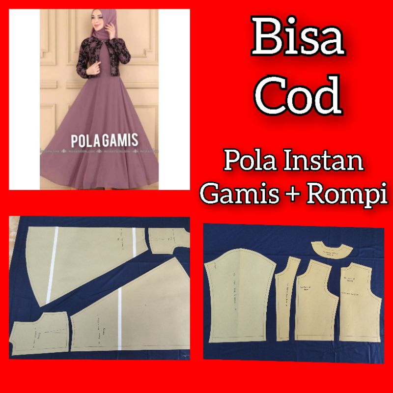 Jual Pola Instan Gamis & Rompi tersedia size lengkap LD ,88,92 ...