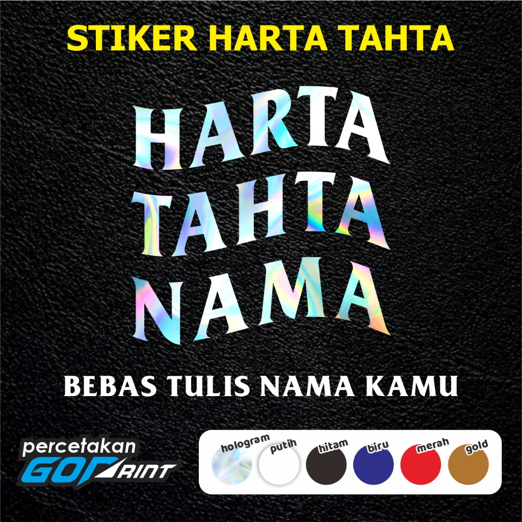 Jual Stiker Harta Tahta Wanita Bebas Tulis Nama Harta Tahta Nama Sticker Decal Masking Custom 5024