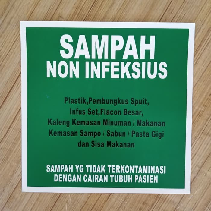 Jual Sign Stiker Sampah Non Infeksius Sign Rambu Sticker Sampah Hijau K Shopee Indonesia