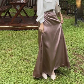 JOSI Rok Satin Silk Premium Satin Silk Skirt Rok Wanita Korean Skirt