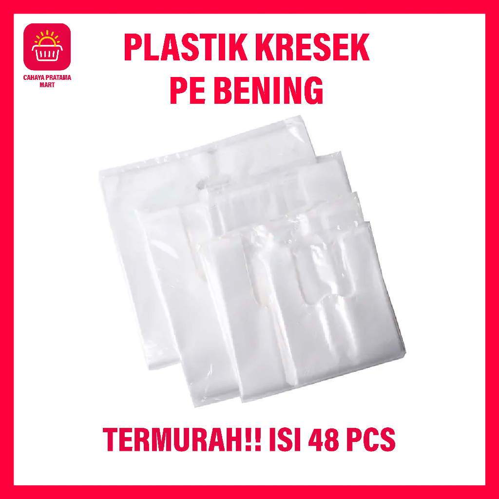 Jual Kantong Plastik Kresek Pe Bening Murah Transparan Tebal Pex 1 Pack Isi 40 Pcs Uk 15 20 25 4749