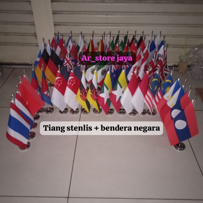 Jual Paket Tiang Bendera Meja Stenlis Dan Bendera Negara Shopee Indonesia