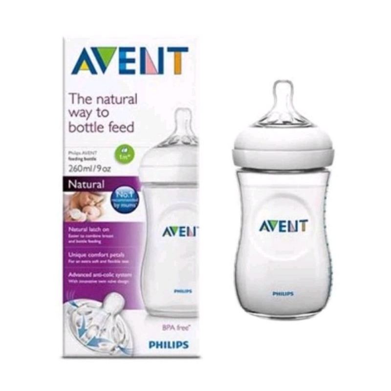 Jual Philips Avent Natural Bottle Wide Neck 1M+ 260ml/9oz - Botol Susu ...