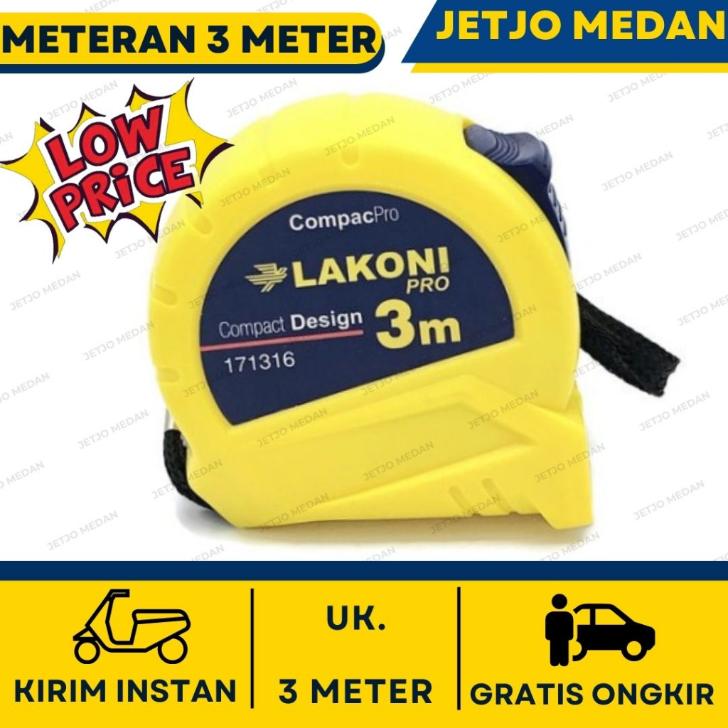 Jual Jetjo - Meteran 3m Lakoni Pro Measuring Tape ABS Case Meteran ...