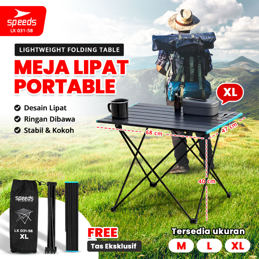 Jual Speeds Meja Lipat Camping Portabel Aluminium Folding Table Kokoh Shopee Indonesia