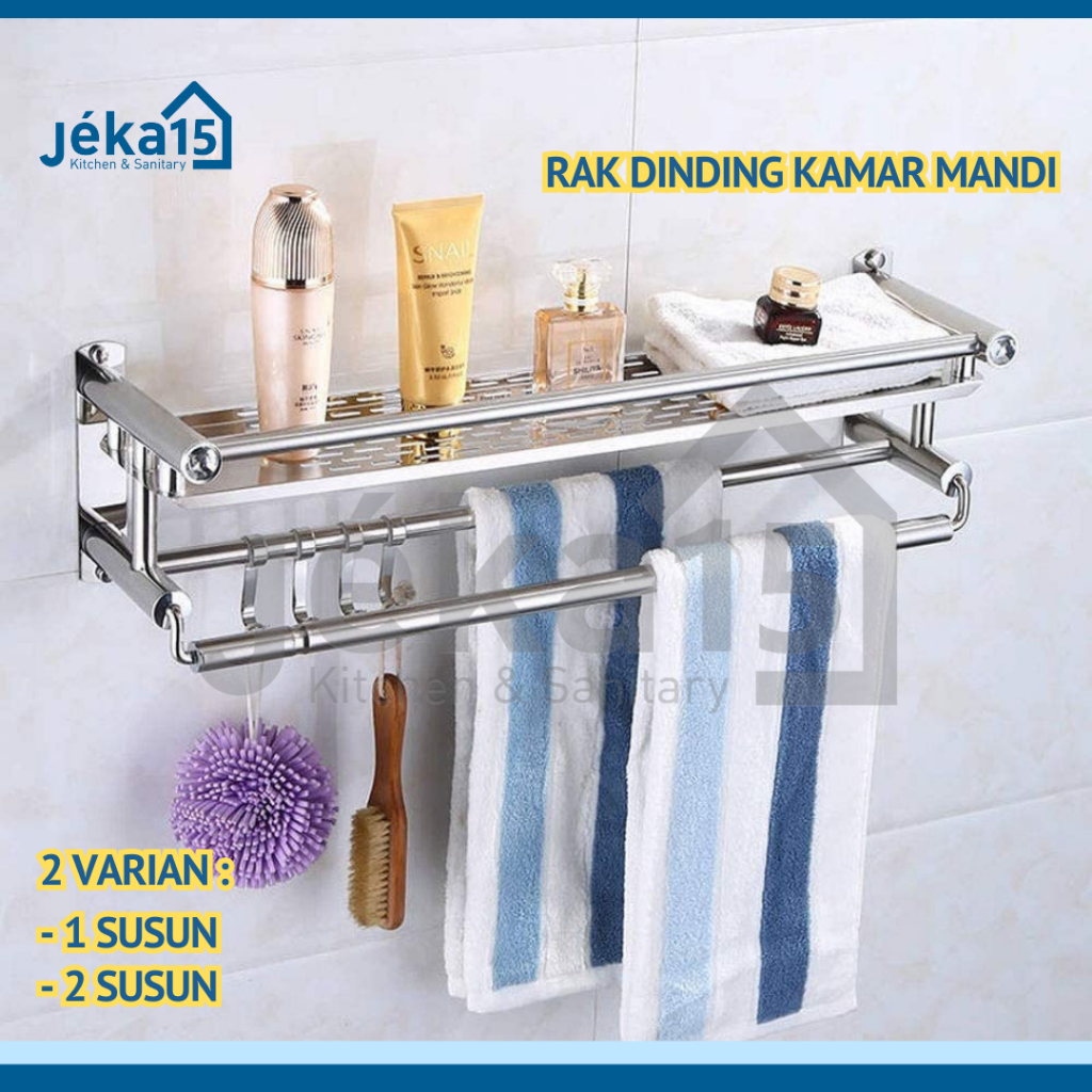 Jual RAK STAINLESS KAMAR MANDI | RAK GANTUNGAN HANDUK | Shopee Indonesia