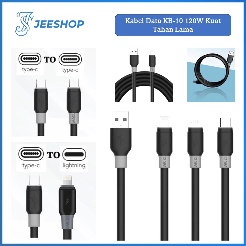 Jual Kabel Data Silicone 120W KB-10 Fast Charging Kabel Data Tahan Lama ...