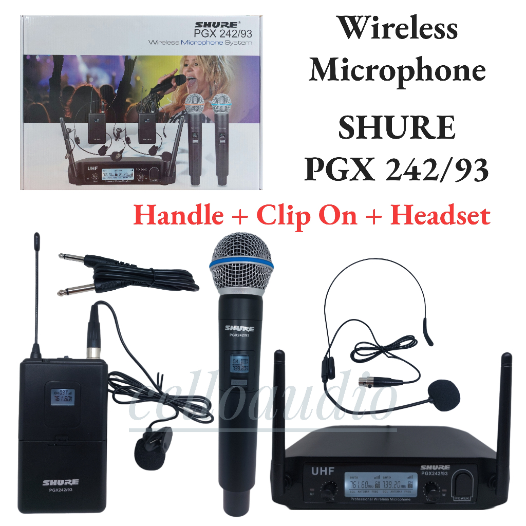 Jual Mic Wireless Shure Pgx Handle Clip On Headset Microphone Wireless Shure