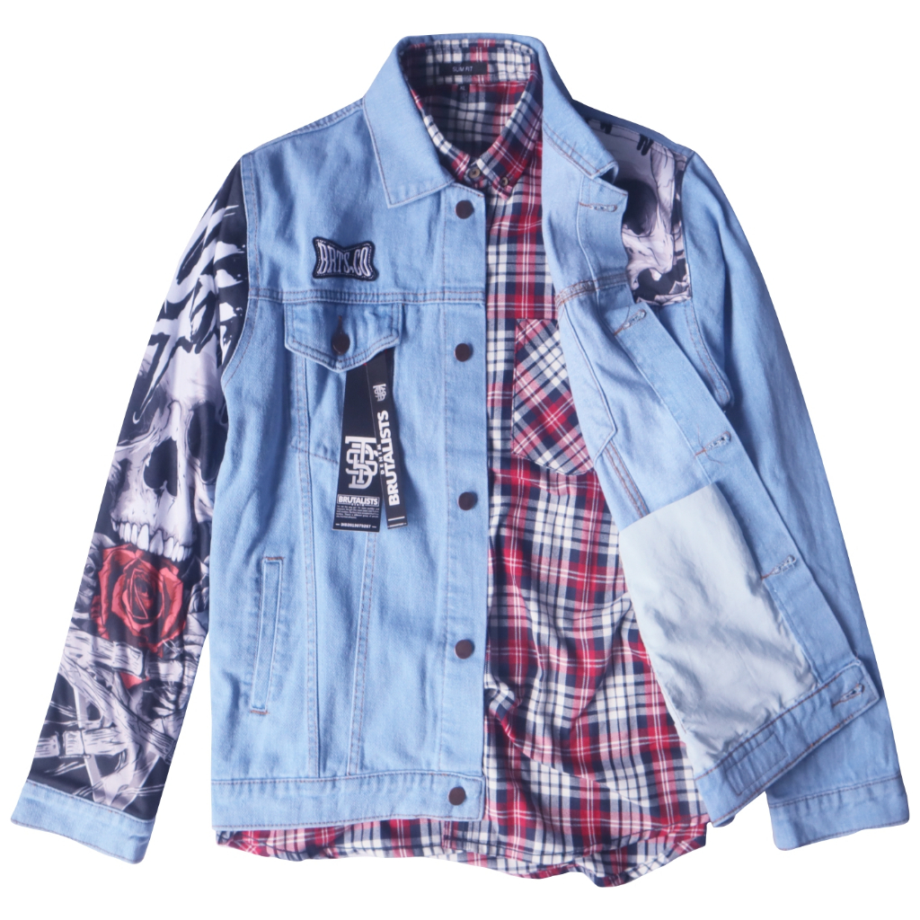 Jual Jaket Jeans Distro Pria Wanita Casual Hitam Bioblitz