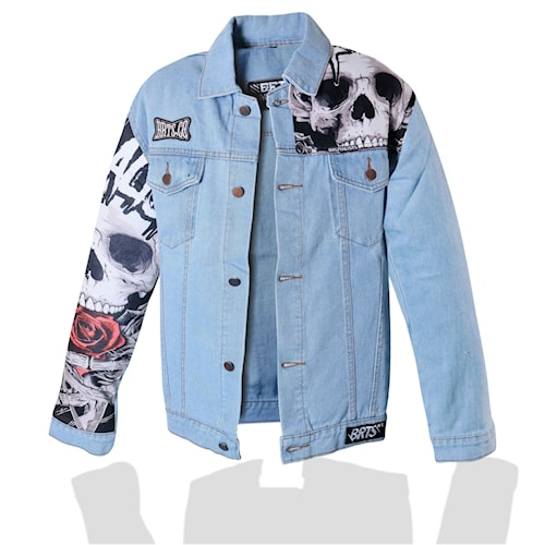 Jual Jaket Jeans Distro Pria Wanita Casual Hitam Bioblitz