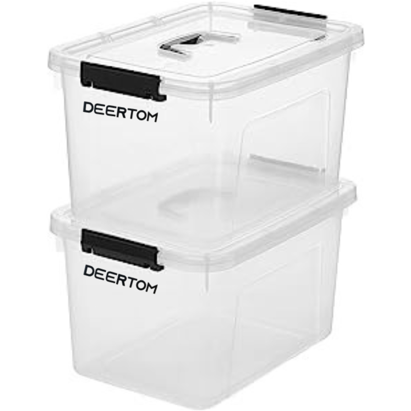 Jual Dear Tom Clear Storage Latch Box 16 Quart, Plastic Organizing Box ...