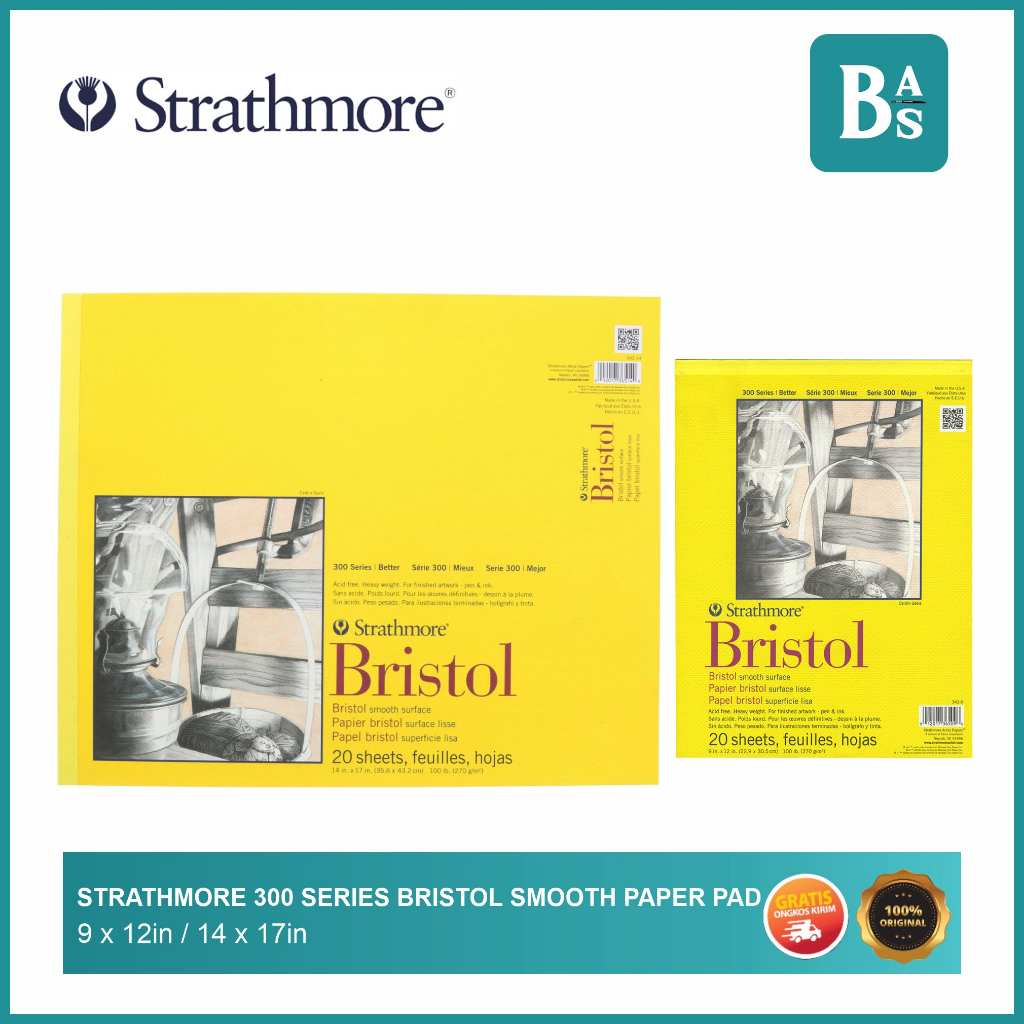 Strathmore 300 Series Bristol Pad - 9 x 12 Smooth 20 Sheets