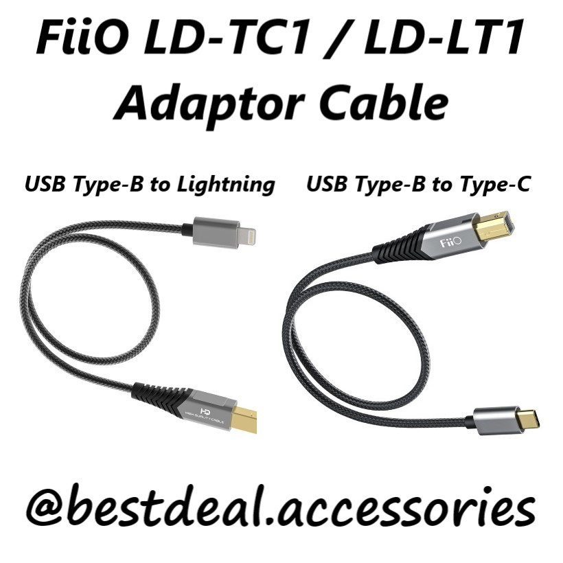 Jual FiiO LD-TC1 / LD-LT1 USB Type-B to Type-C / Lightning Adapter ...