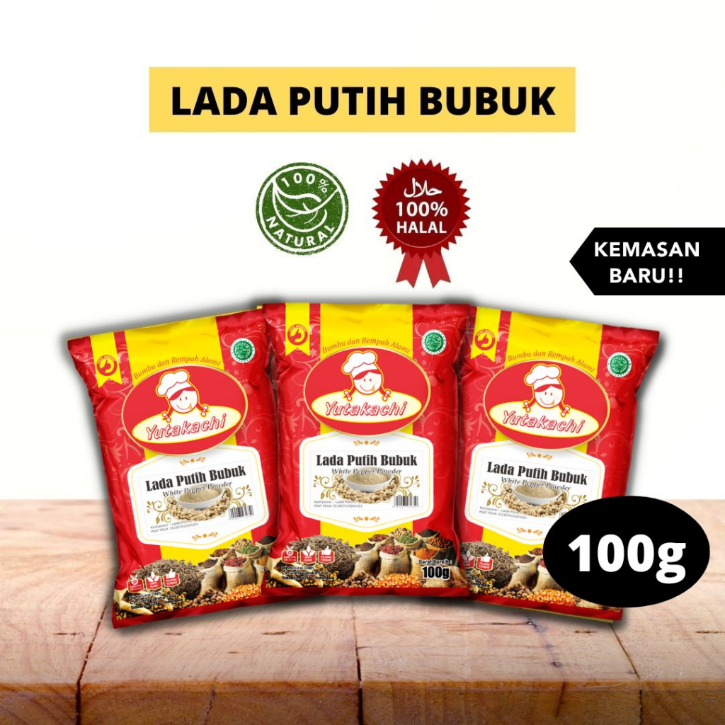 Jual Lada Putih Bubuk 100 Gram Yutakachi Premium Merica Putih Bubuk