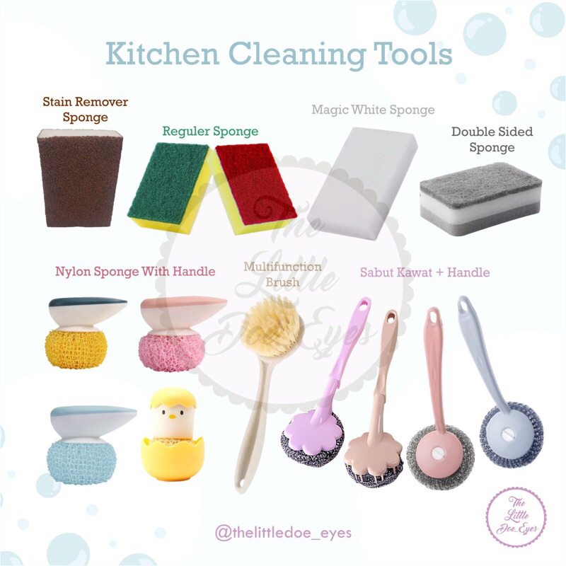 Jual Kitchen Cleaning Tools (Sponge/ Sabut Kawat/ Sabut Nylon, sikat ...