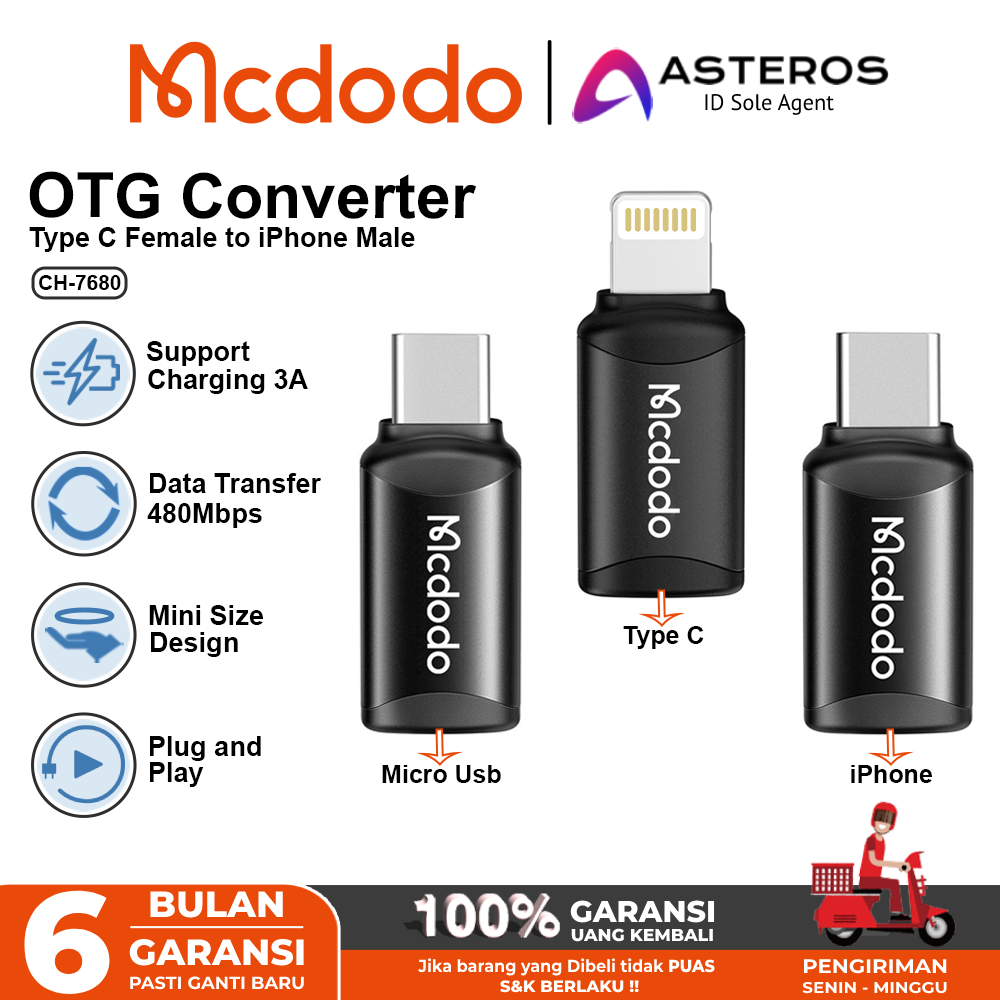 Jual Mcdodo Converter Charger Type C To Lightning Lightning To Type C