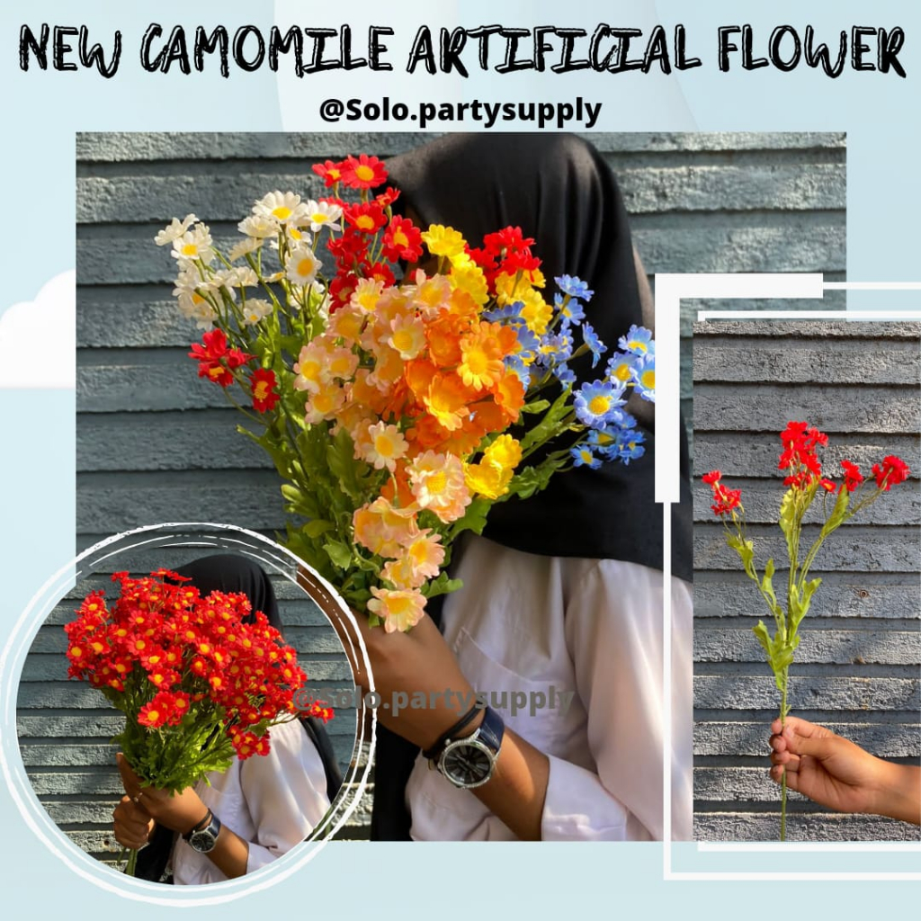 Jual Qc New Camomile Daisy Stlak Bunga Aster Bunga Palsu Krisan Artificial Flower Bunga