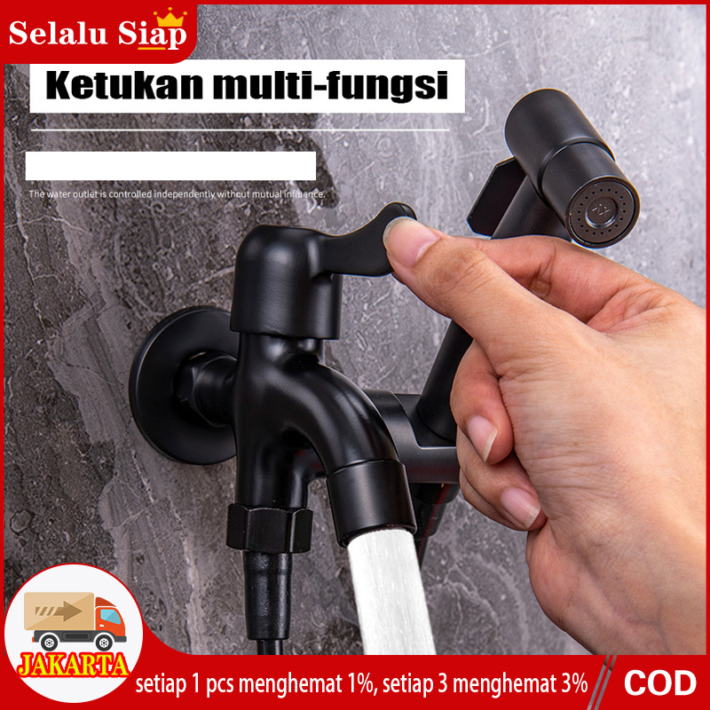 Jual Kran Cabang Shower Hitam Minimalis Murah Keran Air Cabang Double