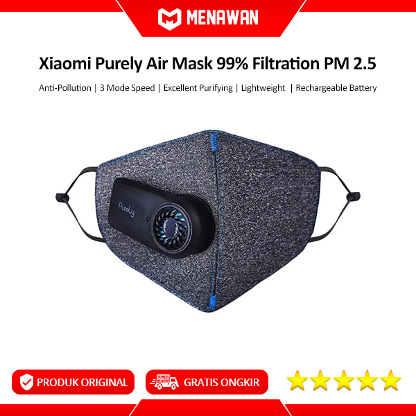 Jual Xiaomi Purely Anti Pollution Air Mask 99% PM 2.5 Masker Fan ...