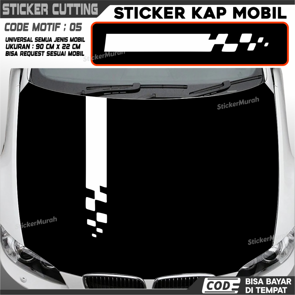 Jual Cutting Sticker Kap Mesin Motif Mobil Variasi Warna Motif Stiker Harga Terjangkau Shopee