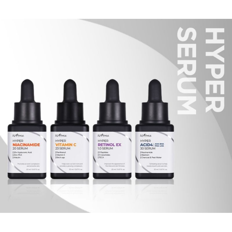 Jual ISNTREE hyper serum Niacinamide , Vitamin c , Retinol ex , Acid 4 20ml Shopee Indonesia