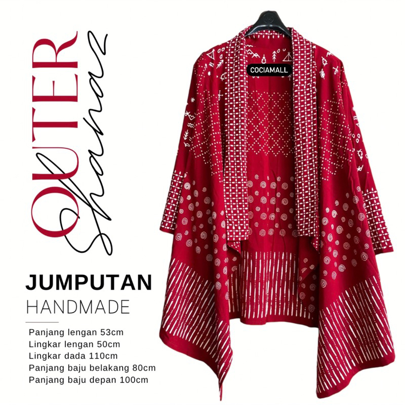 Jual Vest Outer Rompi Batik Wanita Modern Jumbo Lingkar Dada 110cm ...