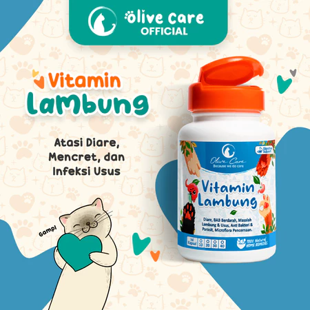 Olive Cattery Olive Care Vitamin Lambung untuk masalah pencernaan dan diare kucing
