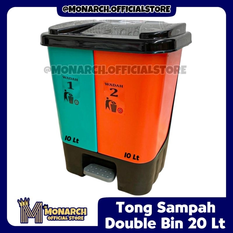 Jual Tempat Sampah Injak Double Bin 20 Liter Tutup Mpw Tong Sampah Injak Dustbin Shopee 2029