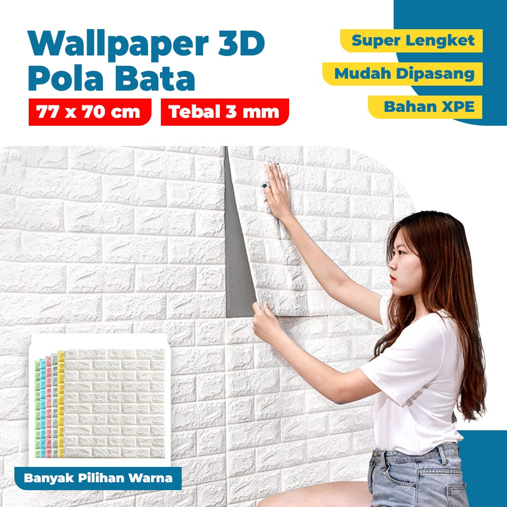 Jual Wallpaper Dinding FOAM Timbul 3D Bata CLASSIC BRICK 70 x 77 cm