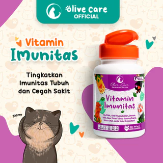 Olive Care Vitamin Kucing IMUNITAS untuk Daya Tahan Tubuh, Anti Sakit, Flu, Pilek, Mata Belekan, Demam, Lemes dan Lanjut Usia