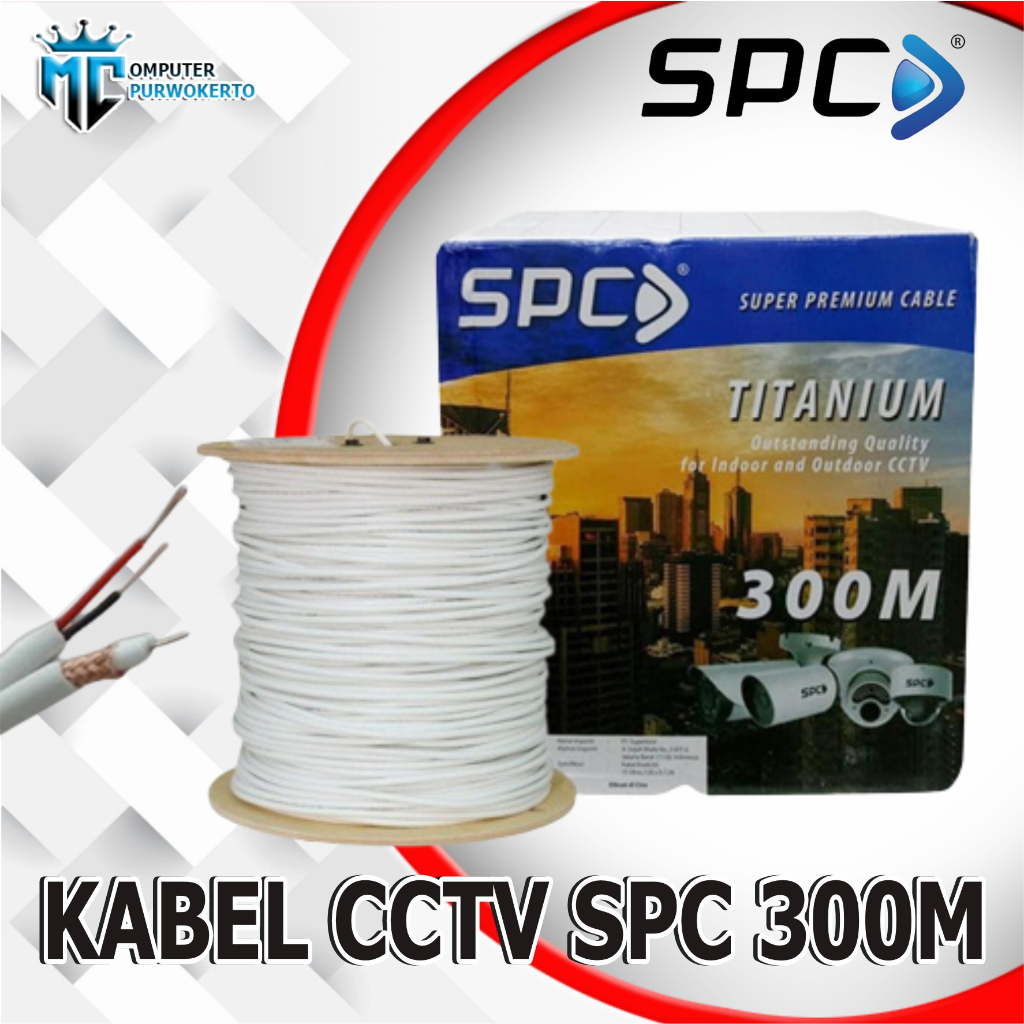 Jual Kabel Coaxial CCTV RG59 + Power SPC Titanium 300 Meter | Shopee ...