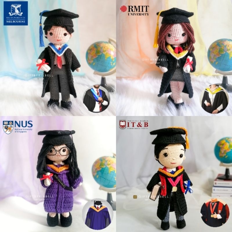 Jual RB Custom Graduation Doll (Boneka rajut custom, boneka wisuda ...