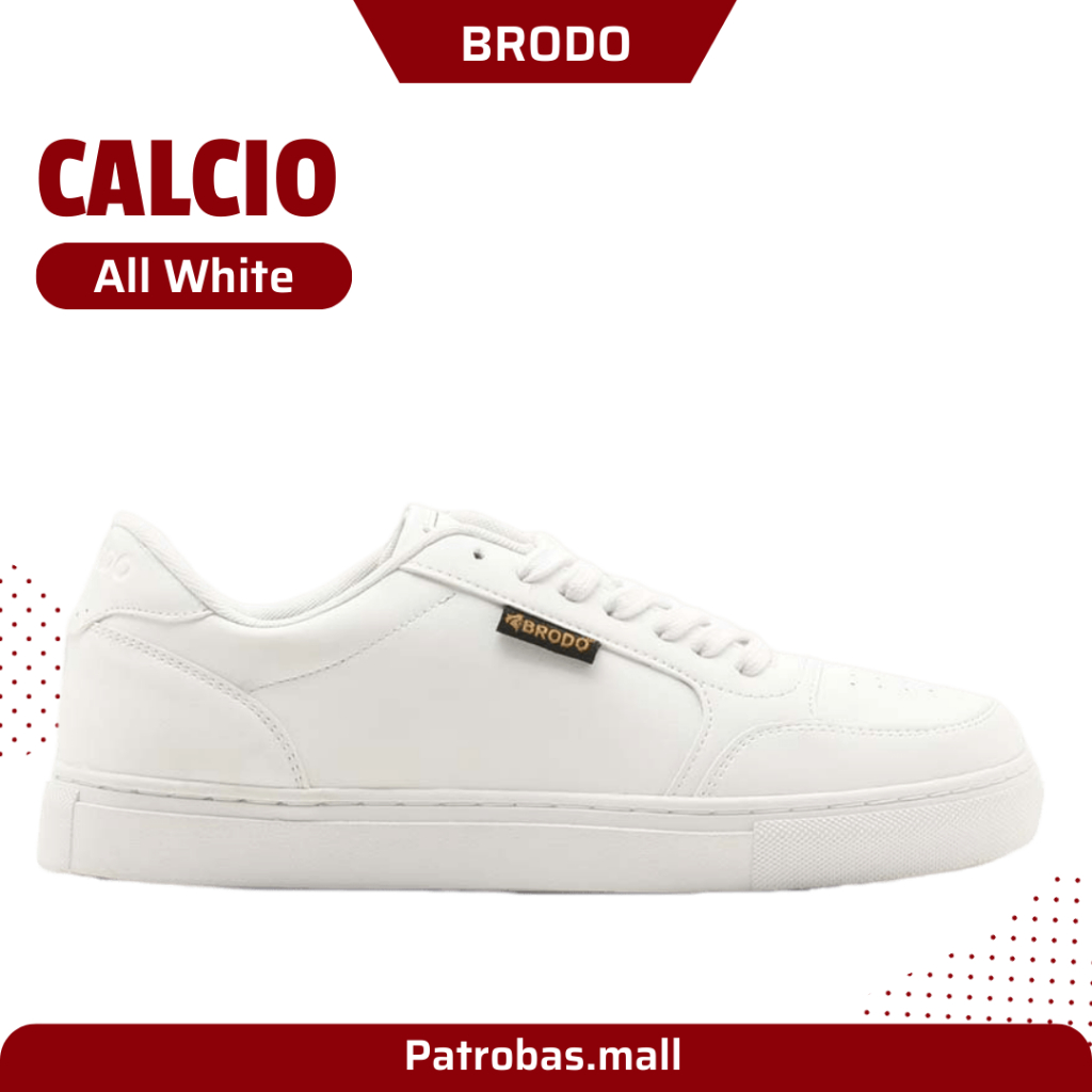 Jual Brodo Calcio All White Original Sepatu Sneakers Casual Putih Pria