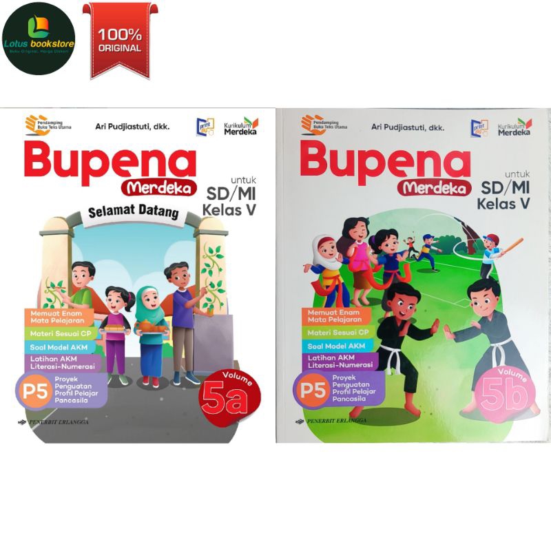 Jual Bupena Merdeka SD Kelas 5a 5B - Kurikulum Merdeka - Buku Erlangga ...