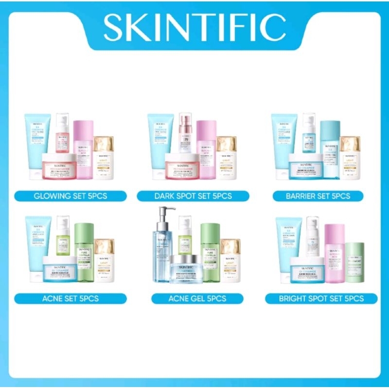 Jual Skintific Pcs With Sunscreen Paket Skincare Low Ph Cleanser Moisture Gel Toner