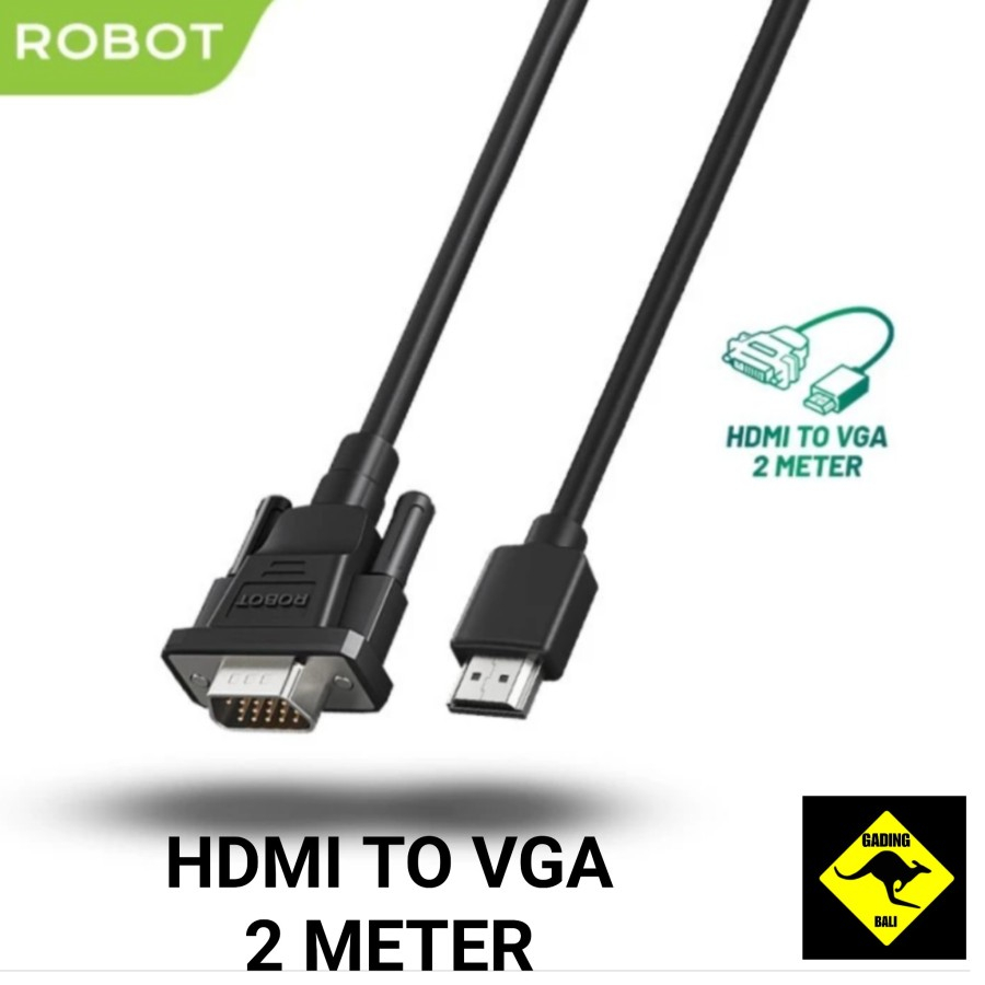 Jual KABEL HDMI TO VGA ROBOT RHVC02 2 METER MALE TO MALE FULL HD 1080P