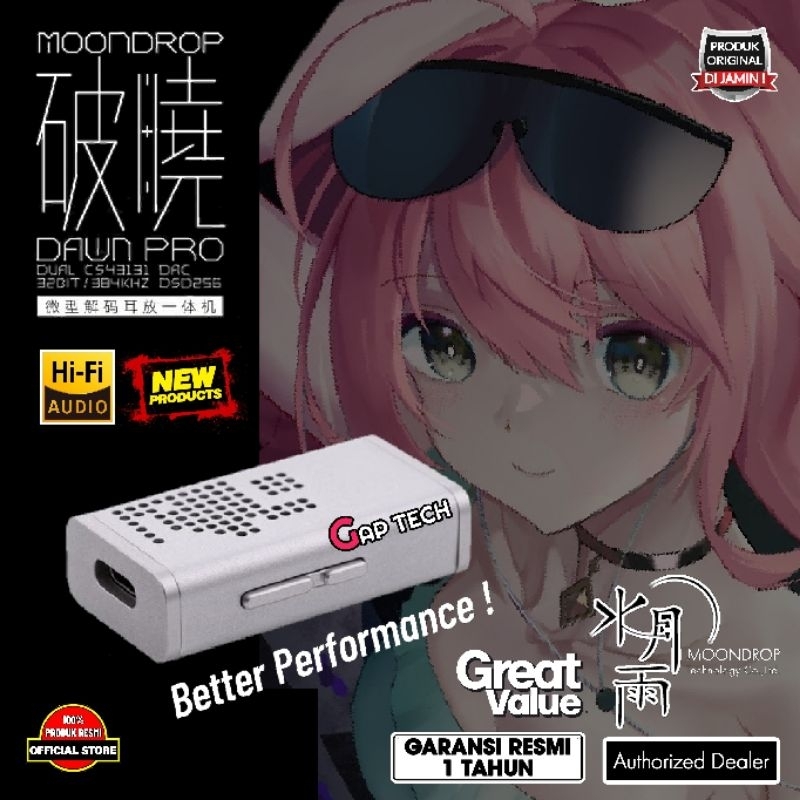Jual MOONDROP DAWN PRO Portable USB DAC & Headphone AMP / DAC AMP w/ 2x ...