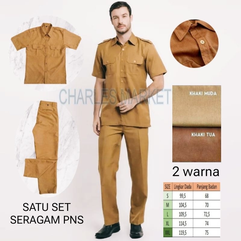 Jual Pns Setelan Seragam Pns Coklat Setelan Pns Seragam Coklat