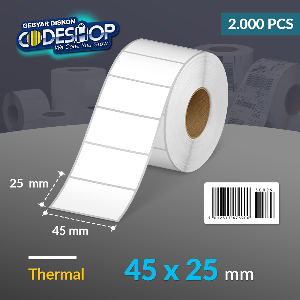 Jual Codeshop Label Thermal 45 x 25 mm 1 Line Stiker Printer Barcode ...