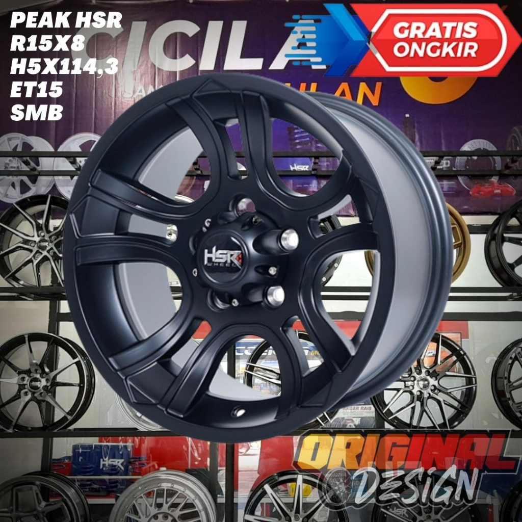 Jual Velg Mobil Ring 15 Model OFFROAD HSR PEAK R15 Lebar 8 Lobang 5 ...