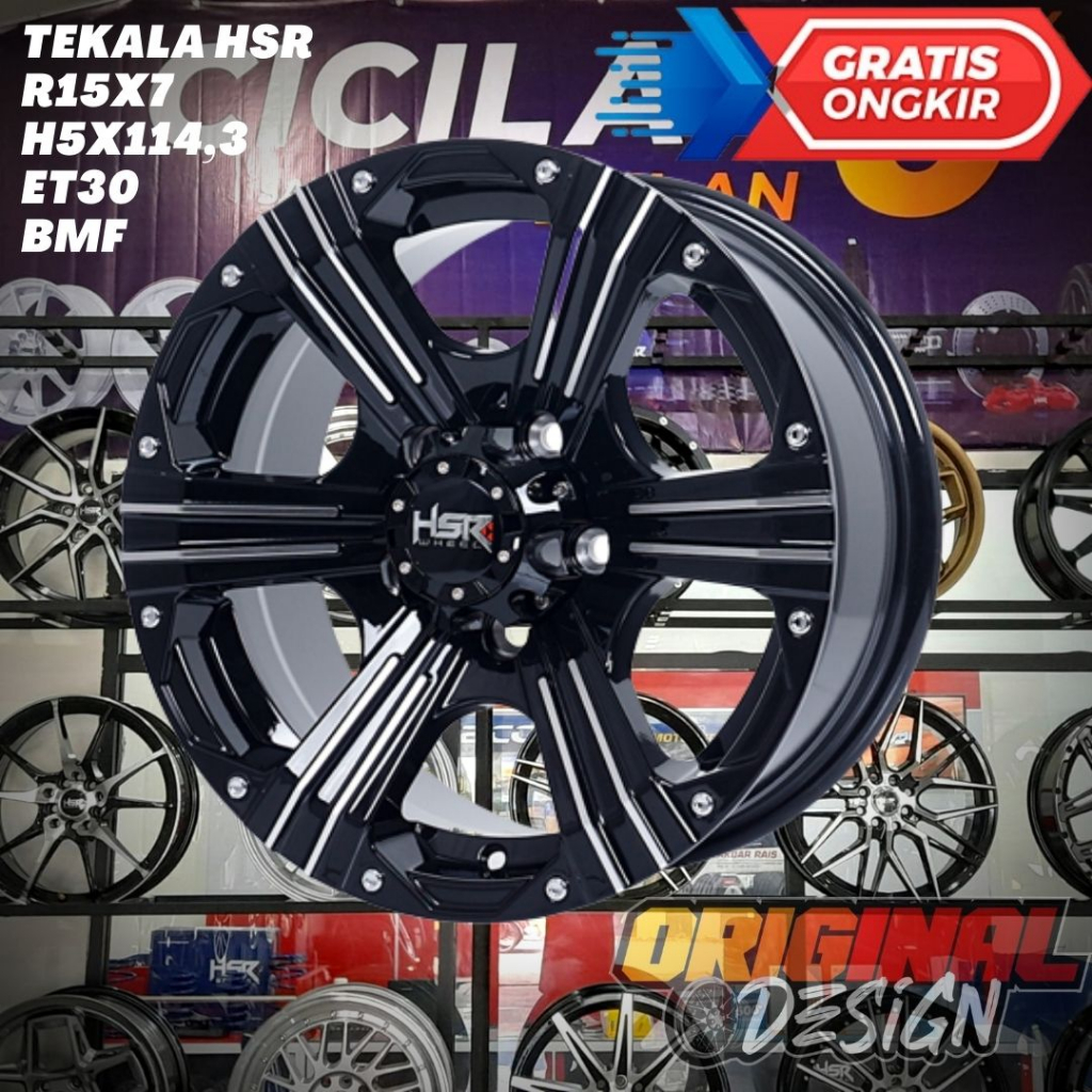 Jual Velg Mobil Ring 15 TYPE OFFROAD R15 Lebar 7 Lobang 5 ET30 Black ...