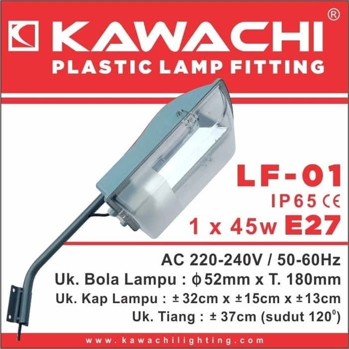 Jual Kap Lampu Jalan Pju E27 Ip65 45watt Plus Tiang Lf 01 Kawachi