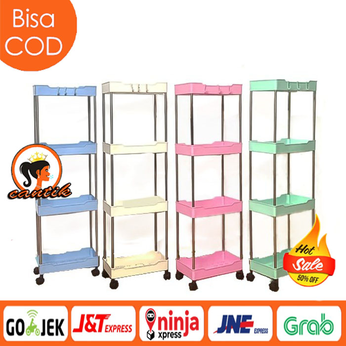 Jual HC Rak Roda 4 Susun Serbaguna Rak Dapur Kamar Mandi Tempat ...