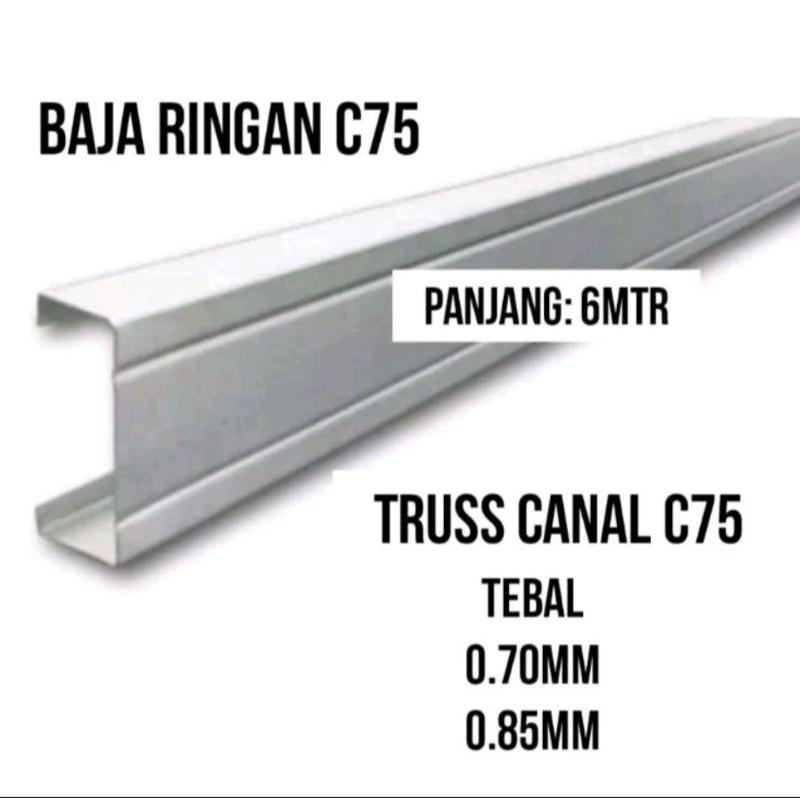 Jual Baja Ringan C75 6MTR Kaso Baja Ringan Truss Kanal C75 Galvalum 6 ...