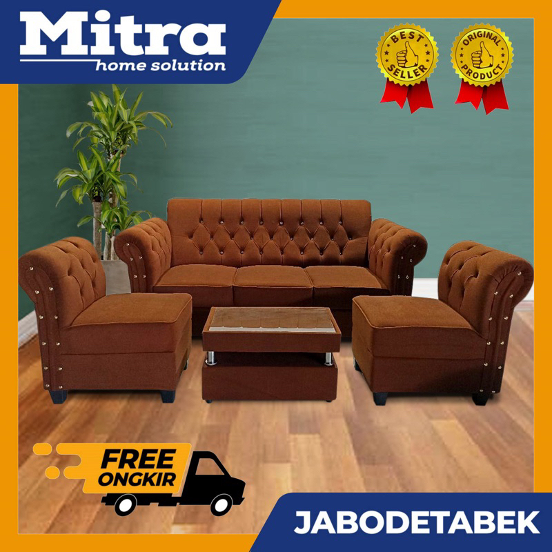 Jual (FREE ONGKIR) SOFA 311 / SOFA L PUTUS MINIMALIS BLUDRU KANCING ...