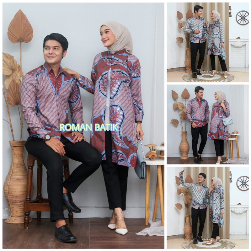 Jual Batik Couple (ROMAN-STORE) - Baju Batik Couple Batik Tunik Couple ...