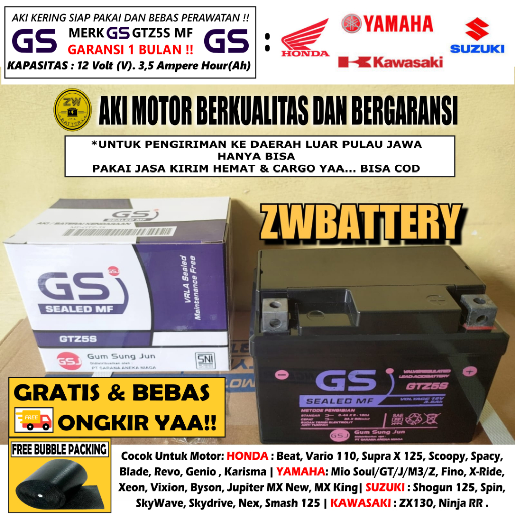 Jual Aki Motor Xeon, Jupiter MX New, MX King, R15, Xabre, Fino, Byson