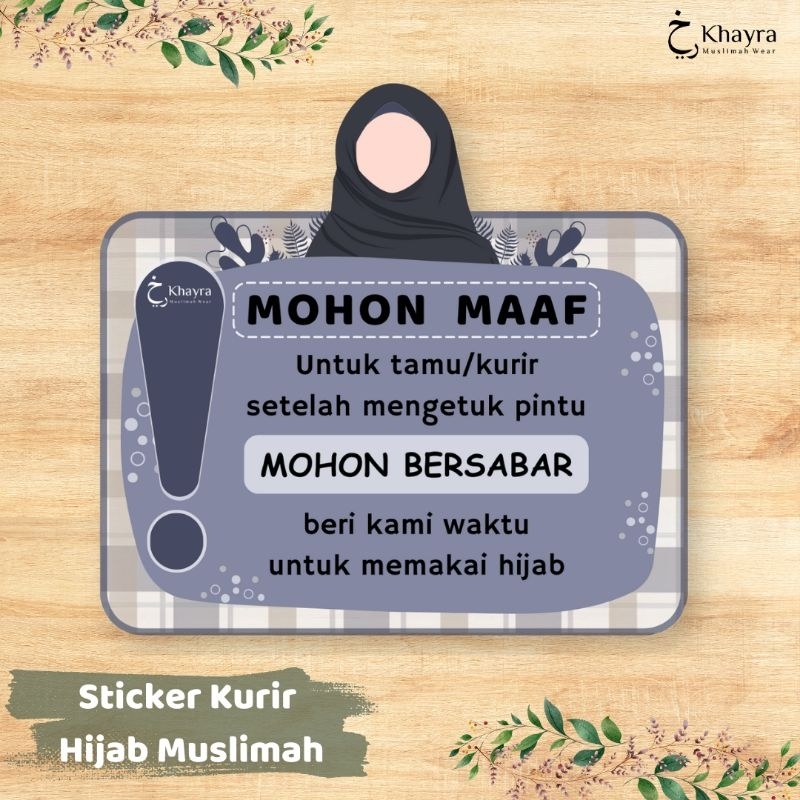 Jual STICKER KURIR/TAMU HIJAB NIQAB BY KHAYRA MUSLIMAH (Size 14×15 ...