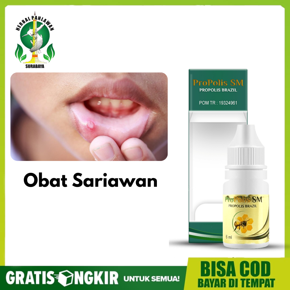 Jual Obat Tetes Sariawan Atasi Bau Mulut Bibir Pecah Pecah Propolis Sm Herbal Gold Asli Original