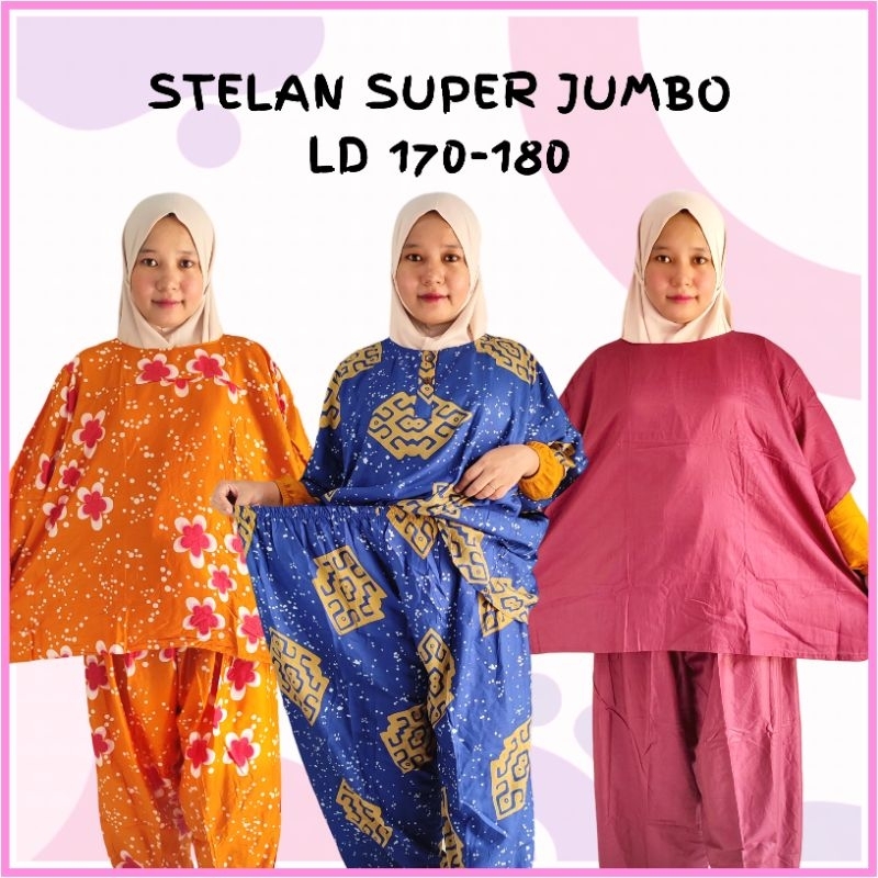 Jual SETCEL RAYON JUMBO LD 170 180 STELAN ONESET PIYAMA JUMBO SETELAN JUMBO MUAT BB 120KG